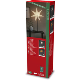 Konstsmide beżowa papierowa gwiazda, stojąca, 7 razy,