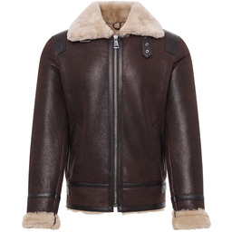 Ciepły Skórzany męski kożuch "Witold" kurtka zapinana