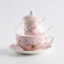 Czajniczek Z Filiżanką Tensianis z motywem kwiatowym