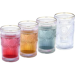 Relaxdays Szklanki do picia, zestaw 4 sztuk, nadają