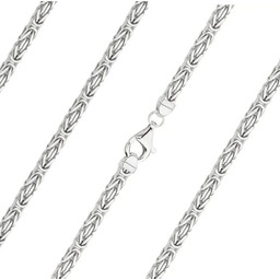 Srebrny Łańcuszek Splot Królewski Pełny 4,00 mm Kwadratowy