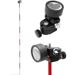 Mini pryzmat lustro dalmiercze geodezyjne z tyczką srebrna