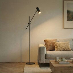 Lampa Podłogowa Lindby, Vilo, czarny, salon, metal, skandynawski