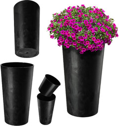 Doniczka na kwiaty Merag 30cm czarny beton