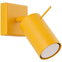 Kinkiet stalowy kulisty żółty 16cm z serii RING