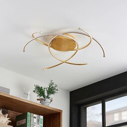 Lampa sufitowa LED Lindby Yareli, złota, metal, Ø