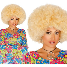 Fiestas Guirca Peruka afro Blond Kręcona Extra Hippie