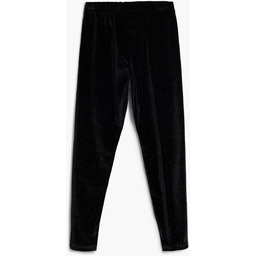 Błyszczące legginsy z aksamitu