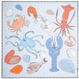 Damska chusta wzorzysta niebiesko - czerwona