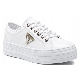 Guess Białe Sportowe Buty na Platformie Lakierowane 36