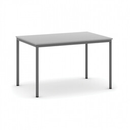 Stół jadalniany, 120x80 cm, ciemnoszara podstawa, szary