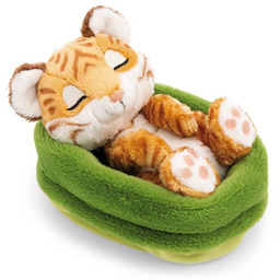 NICI Przytulanka Tygrys śpiący w zielonym koszyczku 12