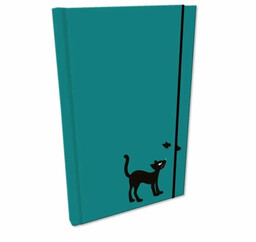 Notes A5 z gumką gładki Soft Touch Kot