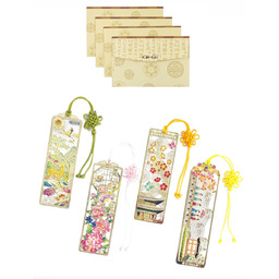 4 Pieces Metal Bookmark (Peony, Ten Symbols of