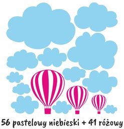 zestaw naklejek chmurki i balony naklejka na ścianę