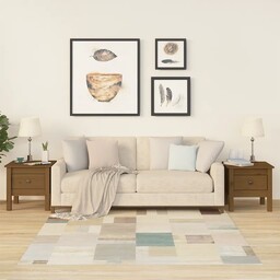 vidaXL Stoliki boczne, 2 szt., miodowy brąz 40x40x39