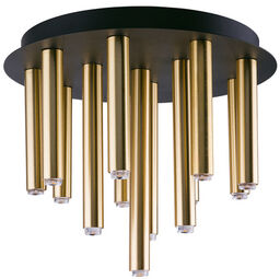 Lampa sufitowa nowoczesna rurki STALACTITE BRASS XIII czarny/mosiądz