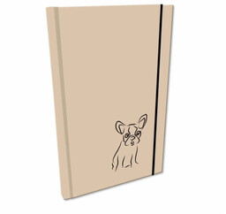 Notes A5 z gumką gładki Soft Touch Buldog