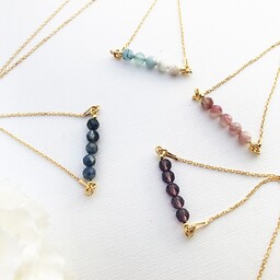 Pakamera Naszyjniki z kamieniami, ametyst, szafir