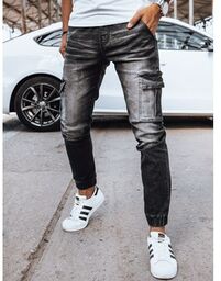 Spodnie męskie jeansowe joggery czarne Dstreet UX4038