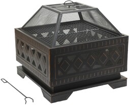 Cattara 13009 Kominek z pokrywą Kwadrat, 63,5 x63,5