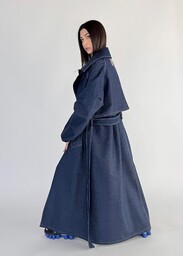 Pakamera Trencz maxi oversize denim dark blue