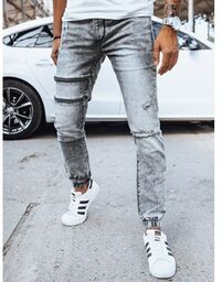 Spodnie męskie jeansowe joggery szare Dstreet UX4039