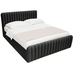 Łóżko tapicerowane z pojemnikiem GALLA 160x200 Welur Czarny
