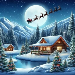 PUZZLE ŚWIĄTECZNE RENIFER SANIE MIKOŁAJ A3 252 el