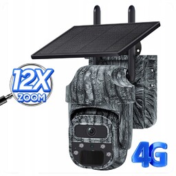Kamera Solarna Zewnętrzna 4G 12X Zoom Optyczny Gsm