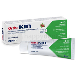 OrthoKIN STRAWBERRY pasta do zębów dla osób noszących