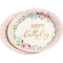 Homéa, Zestaw 6 talerzy kartonowych D18,5 cm Boho