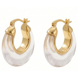 Kolczyki Damskie Kolczyki Złote Podkowa Stal Szlachetna Kolczyki