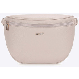 Saszetka damska z imitacji skóry kremowa