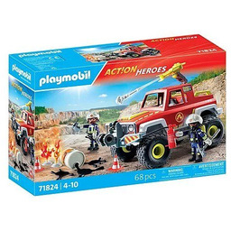 Playmobil, ACTION HEROES WÓZ STRAŻACKI 71824, klocki