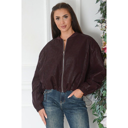 Kurtka bomber skórzana peach touch burgund Sawen