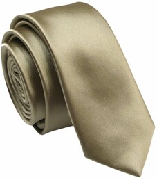 Krawat (Śledź) Męski 5 cm, Ciemne Złoto, Wąski,