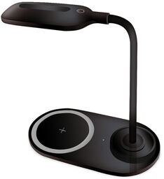 Lampka biurkowa LED z wbudowaną ładowarką bezprzewodową czarny