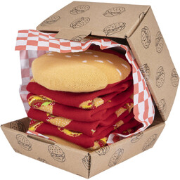 Damskie Męskie Skarpetki SOXO hamburger w pudełku Unisex