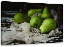 Obraz na płótnie, Zielone gruszki 90x60