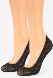 Stopki koronkowe w klasycznym czarnym kolorze Comfort Lace