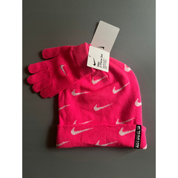 Nike Czapka Rękawiczki Zima pink rózowe roz. 8/20