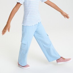 Sinsay - Spodnie wide leg - Niebieski