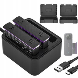 Ładowarka Do INSTA360 X4 Na 2X Akumulator Bateria