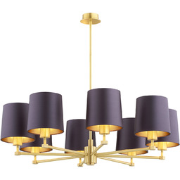 Żyrandol fioletowe abażury i mosiądz PRINCETON 5072 -