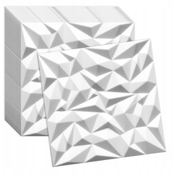 Panele Ścienne Białe Kasetony Piankowe Sufitowe 3D Ametyst