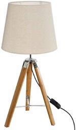 Atmosphera Lampa stołowa na trójnogu, drewniana, 58 cm