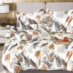 Pościel Bawełniana 160x200 cm Kremowa Jesień Liście