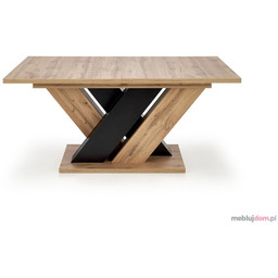 Stół BRANDON Halmar 90x160-200, Dąb wotan + czarny