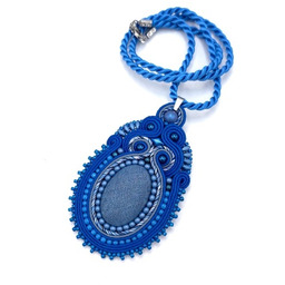 Pakamera Wisiorek sutasz niebieski Marion dżinsowy naszyjnik romantyczny